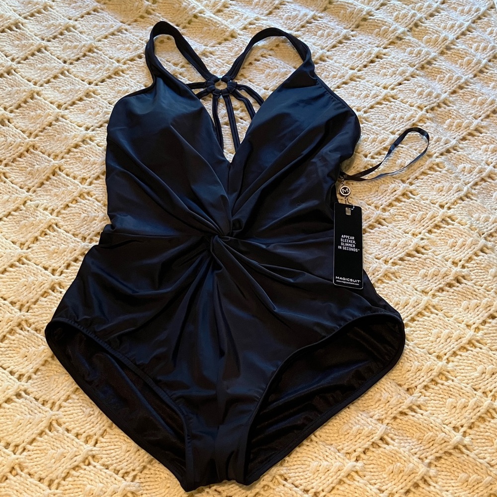 Magicsuit Black Twist-Knot One-Piece Swimsuit
